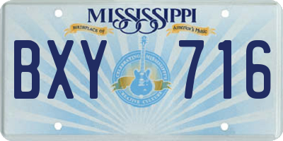 MS license plate BXY716