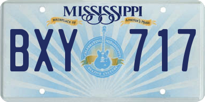 MS license plate BXY717