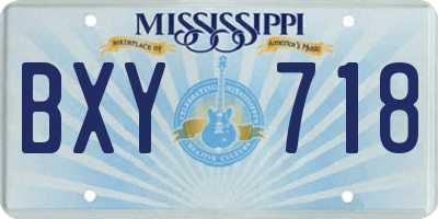 MS license plate BXY718