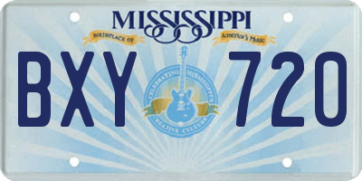 MS license plate BXY720
