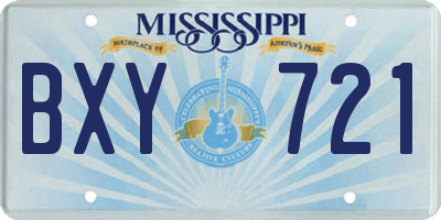 MS license plate BXY721