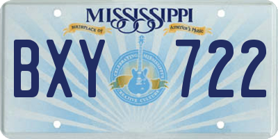 MS license plate BXY722