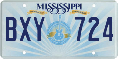 MS license plate BXY724