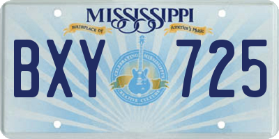 MS license plate BXY725