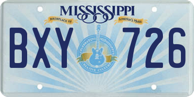 MS license plate BXY726