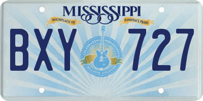 MS license plate BXY727
