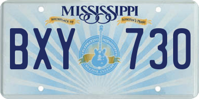 MS license plate BXY730