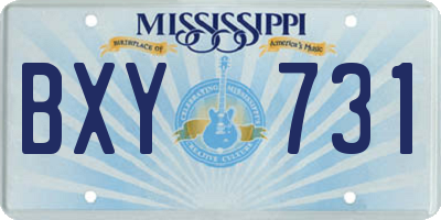 MS license plate BXY731