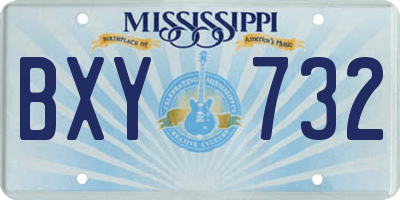MS license plate BXY732