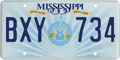MS license plate BXY734
