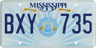 MS license plate BXY735