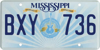 MS license plate BXY736