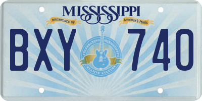 MS license plate BXY740