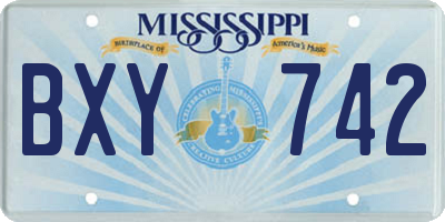 MS license plate BXY742