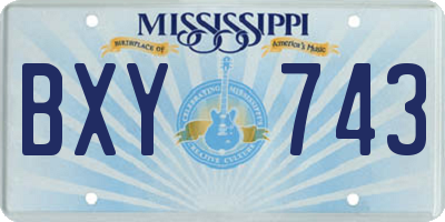 MS license plate BXY743
