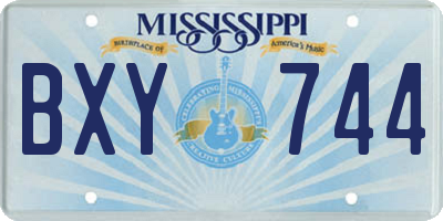 MS license plate BXY744