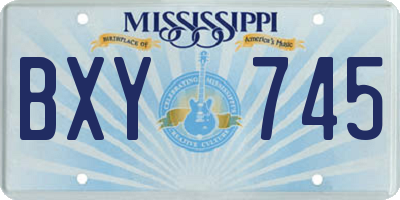 MS license plate BXY745