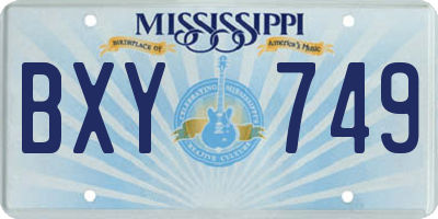 MS license plate BXY749