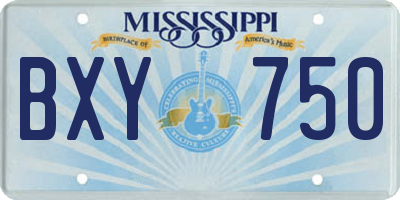 MS license plate BXY750