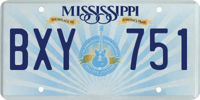 MS license plate BXY751