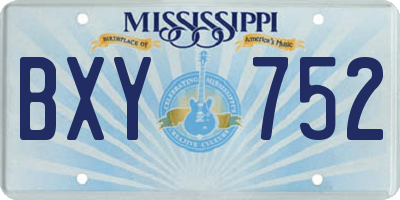 MS license plate BXY752