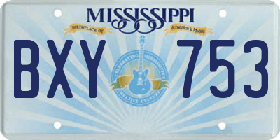 MS license plate BXY753