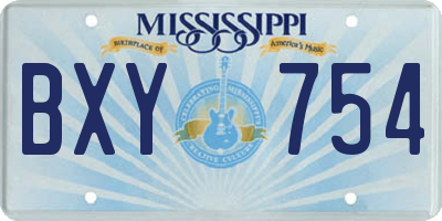 MS license plate BXY754