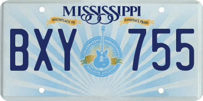 MS license plate BXY755