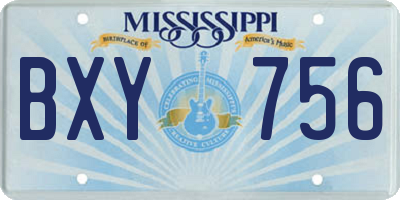 MS license plate BXY756
