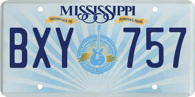 MS license plate BXY757