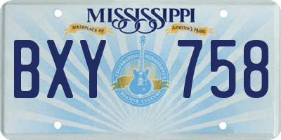 MS license plate BXY758