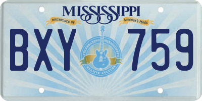 MS license plate BXY759