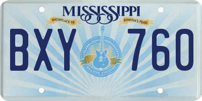 MS license plate BXY760