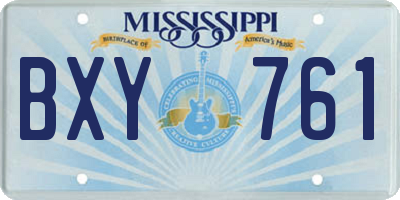 MS license plate BXY761