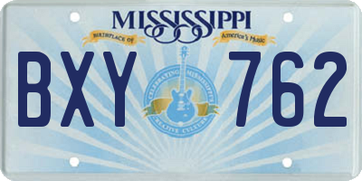 MS license plate BXY762