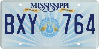 MS license plate BXY764