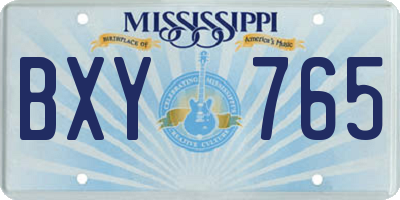 MS license plate BXY765