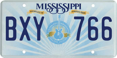 MS license plate BXY766