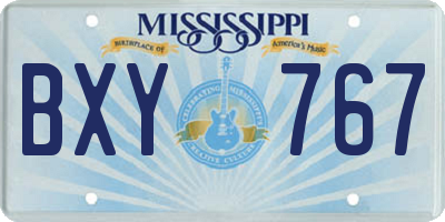 MS license plate BXY767