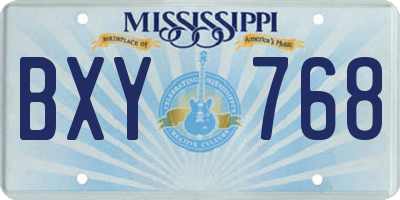 MS license plate BXY768