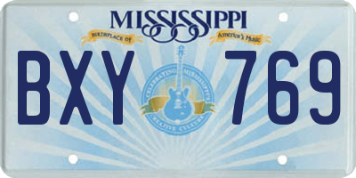 MS license plate BXY769