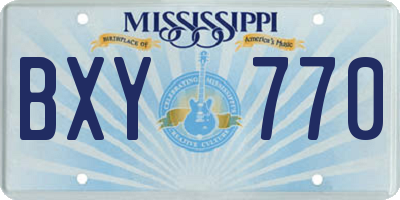 MS license plate BXY770