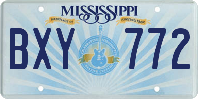 MS license plate BXY772
