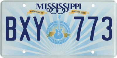 MS license plate BXY773