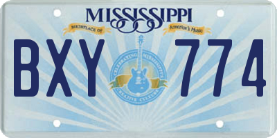 MS license plate BXY774