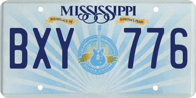 MS license plate BXY776