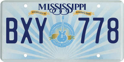 MS license plate BXY778