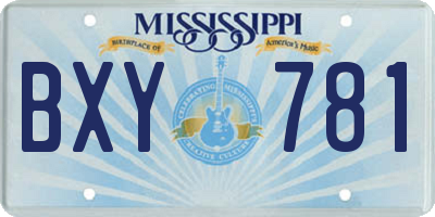 MS license plate BXY781