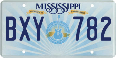 MS license plate BXY782