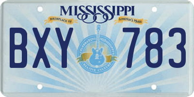 MS license plate BXY783